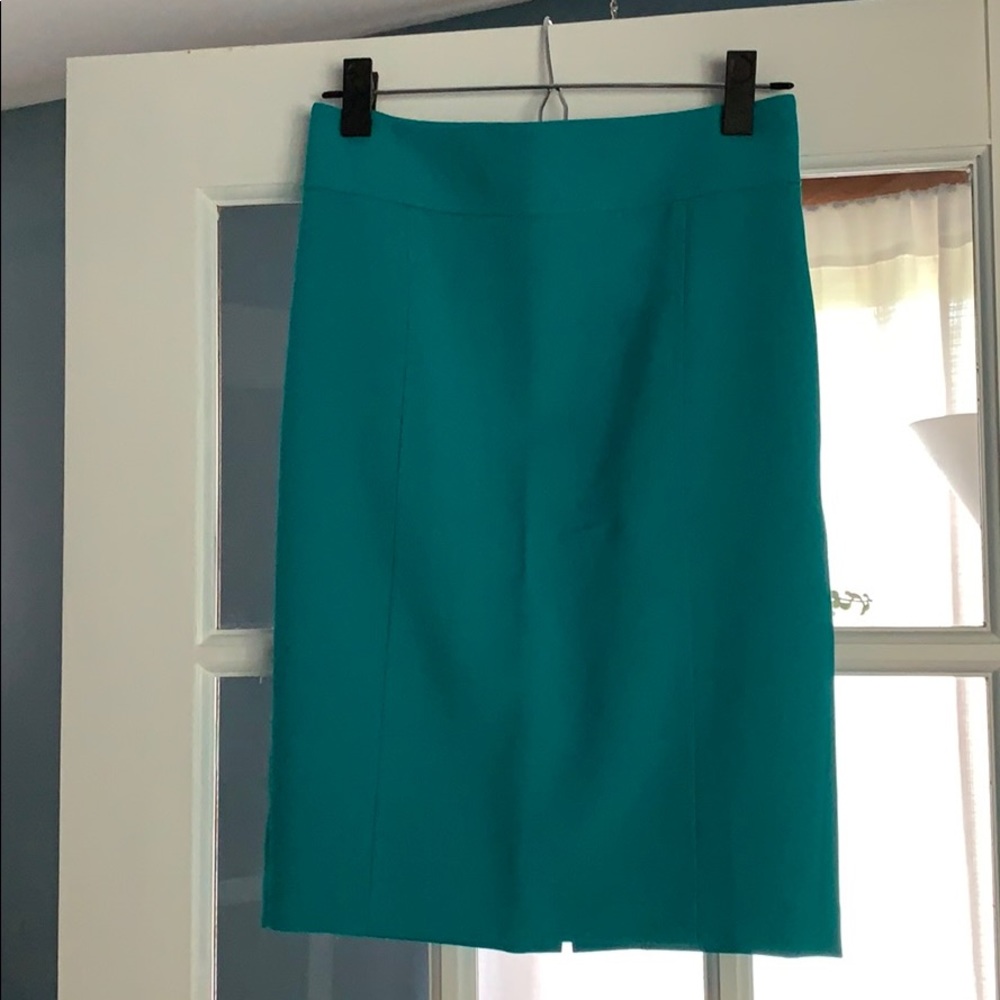 Teal knee length pencil skirt